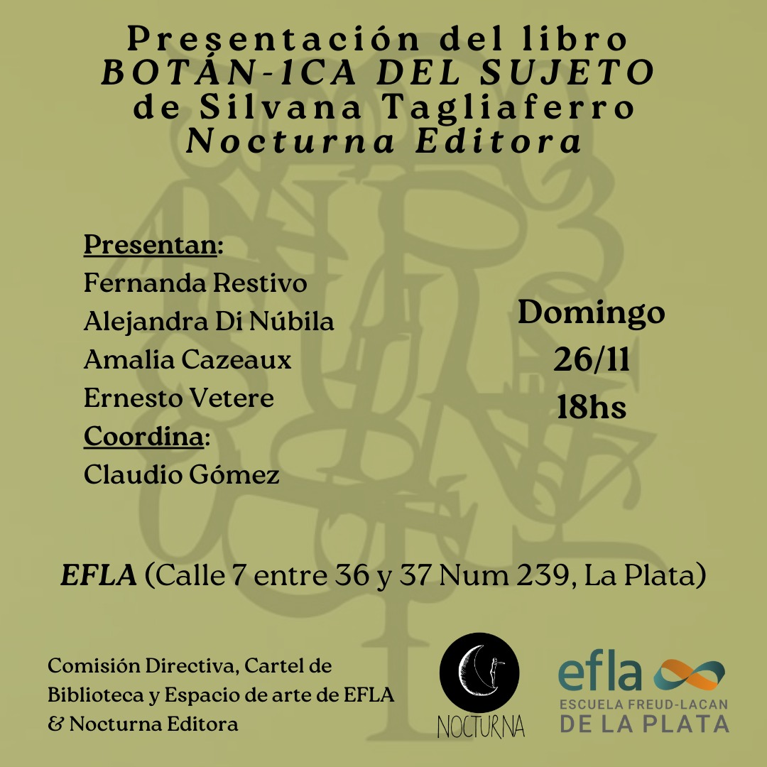 Flyer Presentación libro Botanica del sujeto