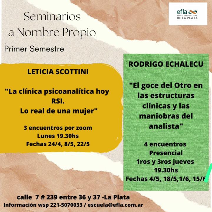 Flyer Seminarios a nombre Propio