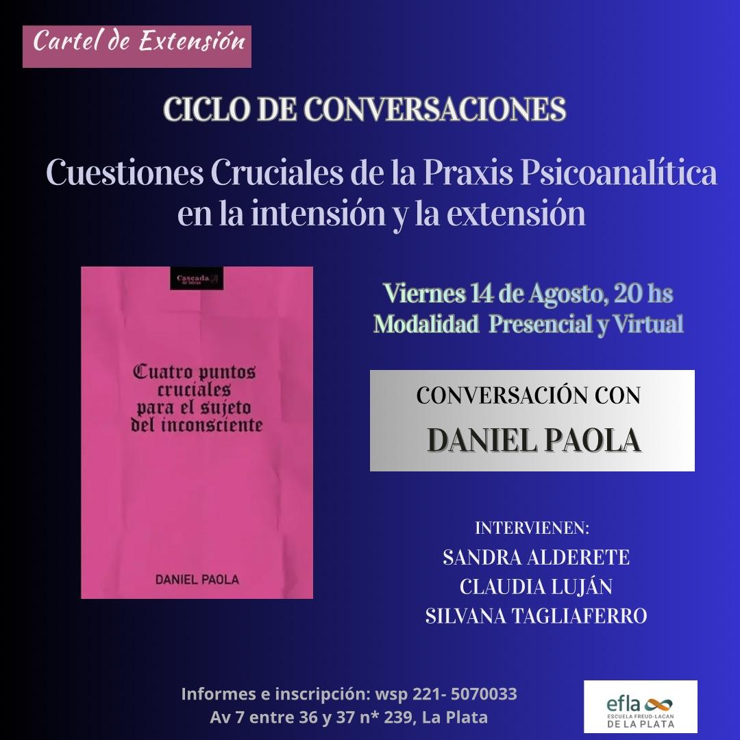 Flyer ciclo de conversaciones Danial Paola