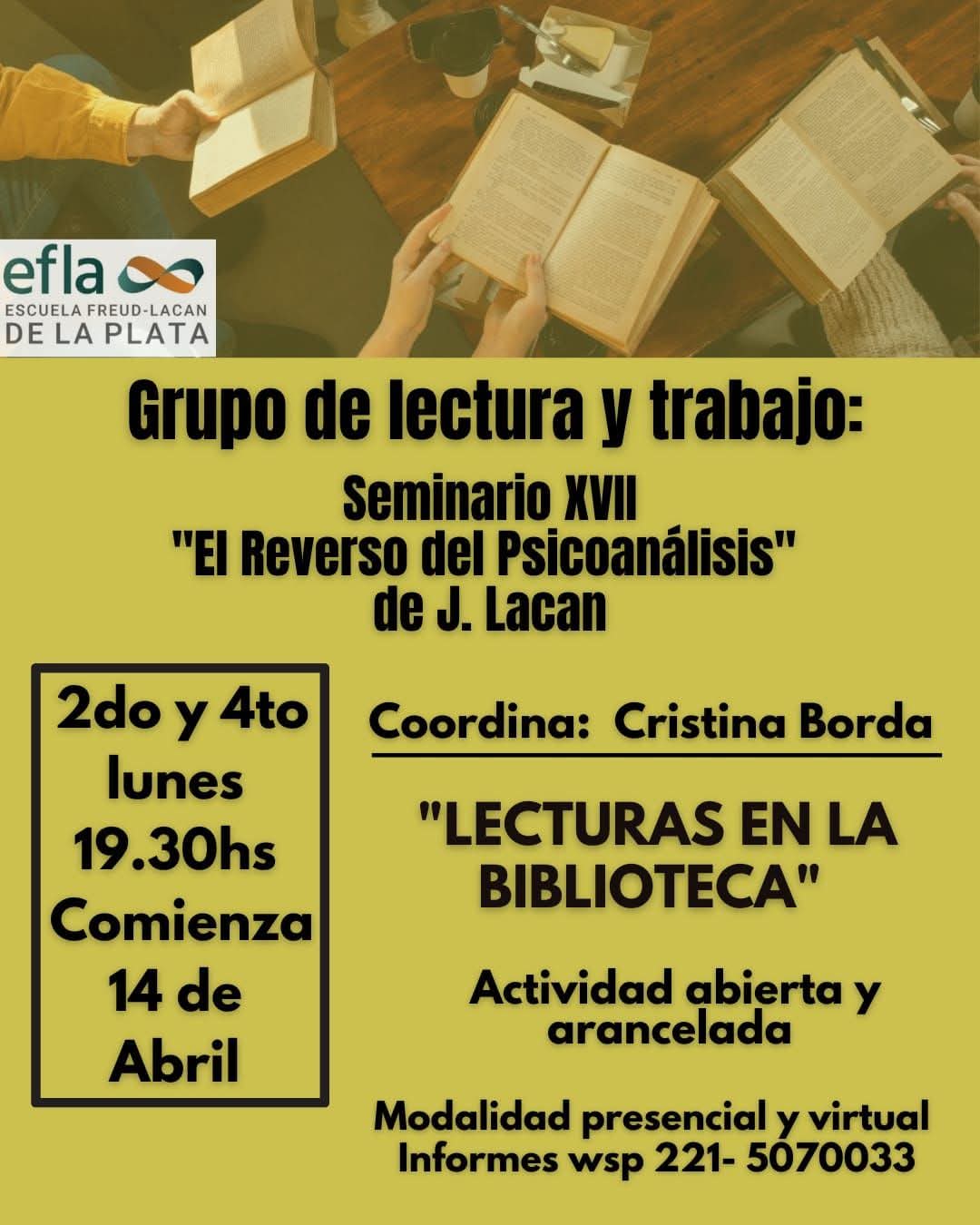 Flyer lecturas en la biblioteca